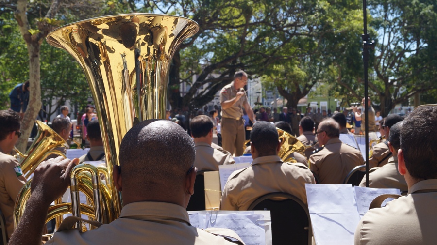 Banda da Polícia Militar leva música para o centro de Floripa | 
Foto PM/Divulgação