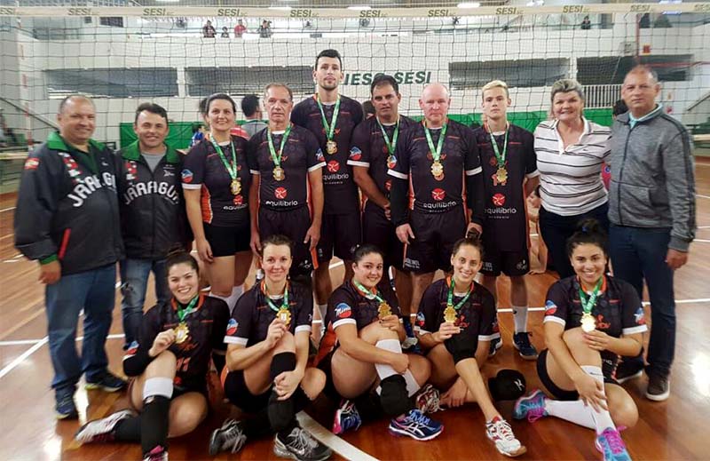 Nova Brasília levou o título no Voleibol Misto I Foto: Divulgação/Secel