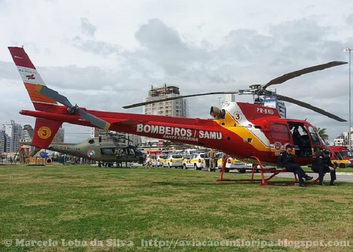 Helicóptero Arcanjo sobrevoou litoral de Florianópolis  | Foto Divulgação