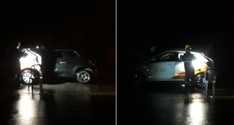 Colisão entre dois carros ocorreu na noite desta quarta-feira | Fotos Divulgação