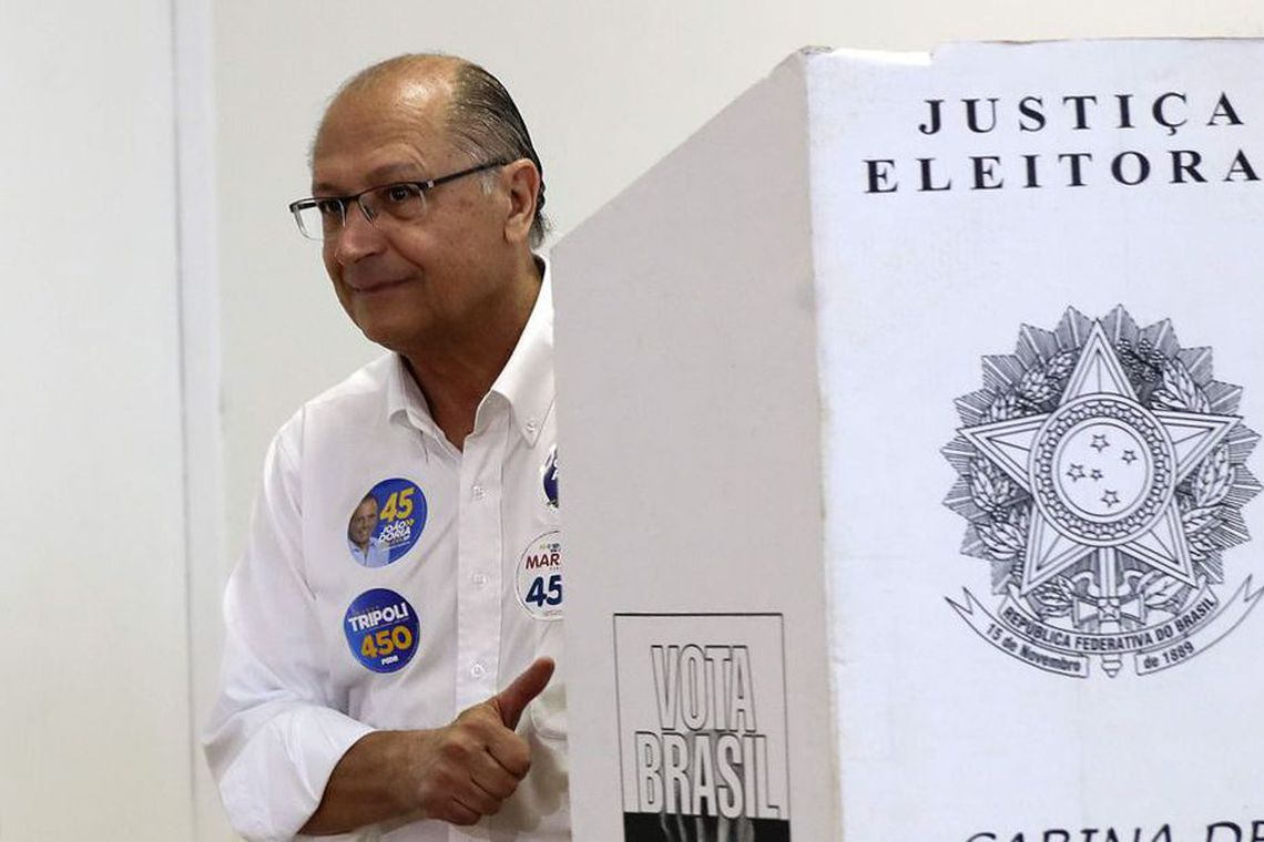 Geraldo Alckmin (PSDB) votou no  Morumbi na capital paulista. | Sebastiao Moreira/EFE/Direitos reservados/Agência Brasil
