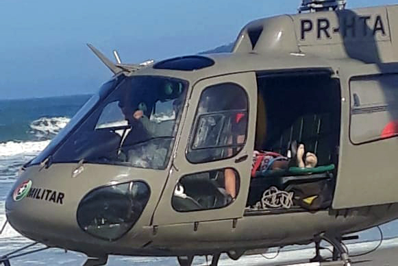 Vítima foi socorrida pela equipe do helicóptero Águia da Polícia Militar | Foto Redes Sociais