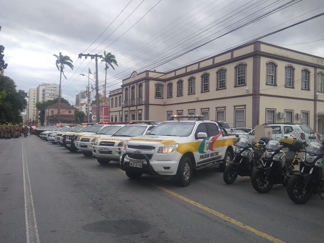 Na ação foram utilizadas 67 viaturas e 48 motocicletas em barreiras policiais | Foto PMSC/Divulgação