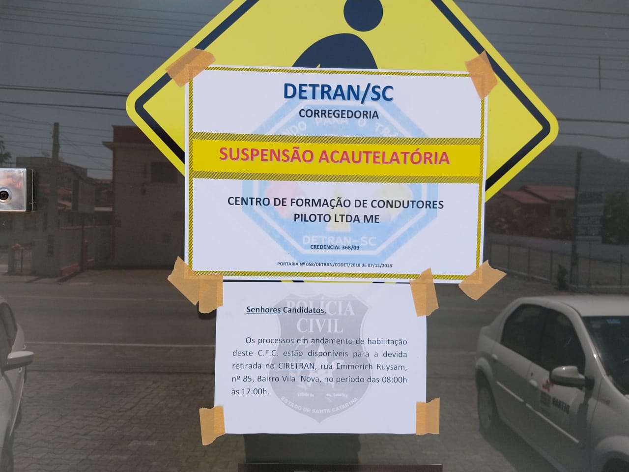 Autoescola Sinal Verde foi interditada pelo Detran-SC | Foto: Fábio Junkes/OCP News