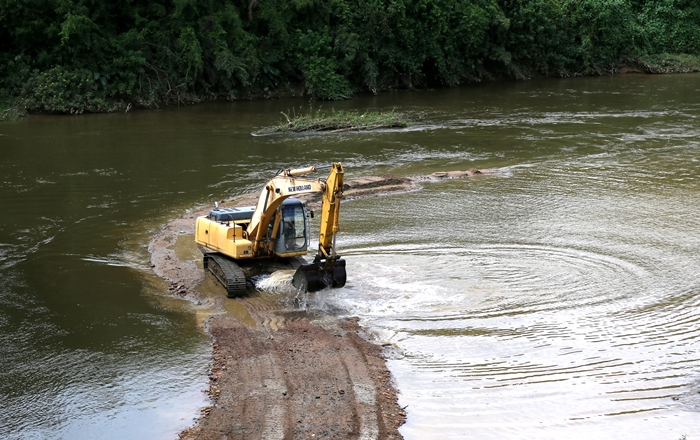 Atualmente, as obras do Parque estão na fase de drenagem do rio | Foto Eduardo Montecino/OCP News