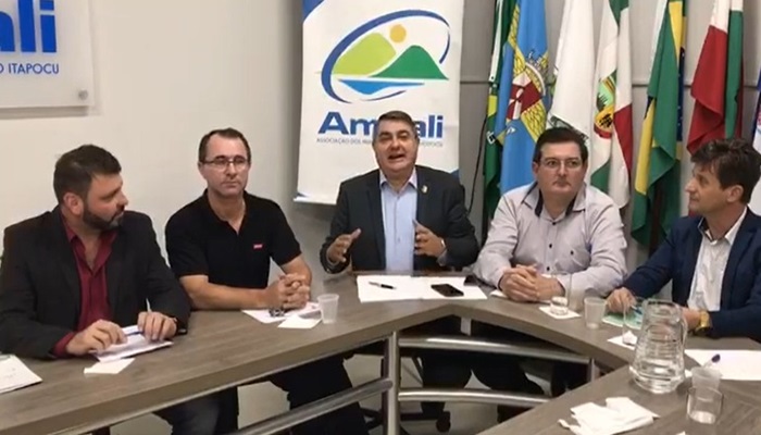 Prefeitos da Amvali enviaram vídeo no fim da tarde desta quinta para o governador | foto Divulgação 
