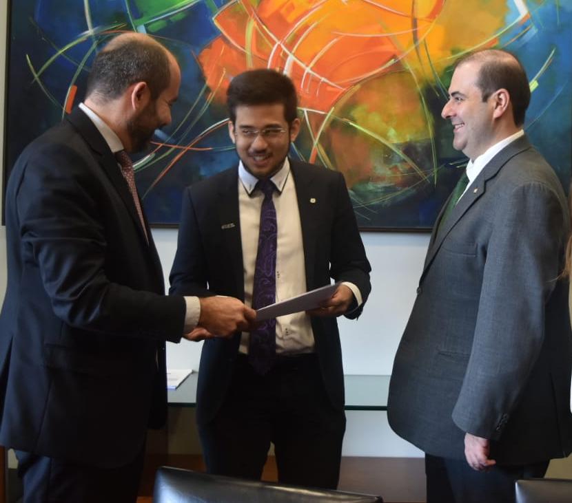 Rodirgo Fachini, Kim Kataguiri e Carlos Chiodini, em encontro na capital federal | Foto Divulgação