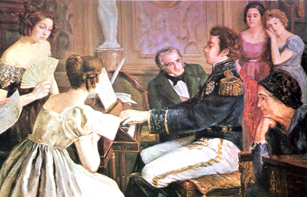 Dom Pedro I com os filhos compondo o Hino da Independência | Foto Reprodução
