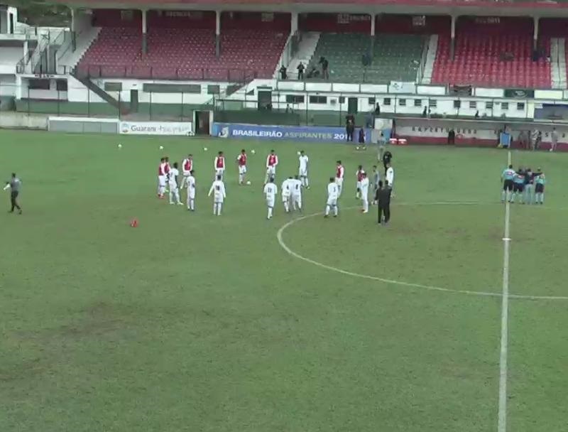 Jogadores do Figyeira não entraram no gramado do estádio Urico Murcia | Foto Reprodução CBF TV