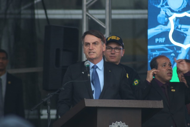 Presidente Jair Bolsonaro discursou durante evento na Academia da PRF | Foto Murici Balbinot/Adjori-SC