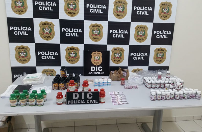 No fim do mês de setembro, a Polícia Civil fez uma operação para combater a venda de medicamentos para emagrecimento em Joinville | Foto: Polícia Civil/Divulgação 