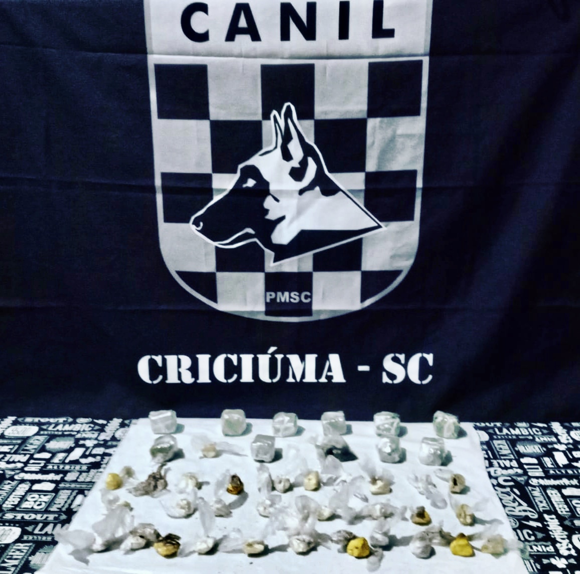 Canil da PM de Criciúma localiza drogas enterradas durante operação