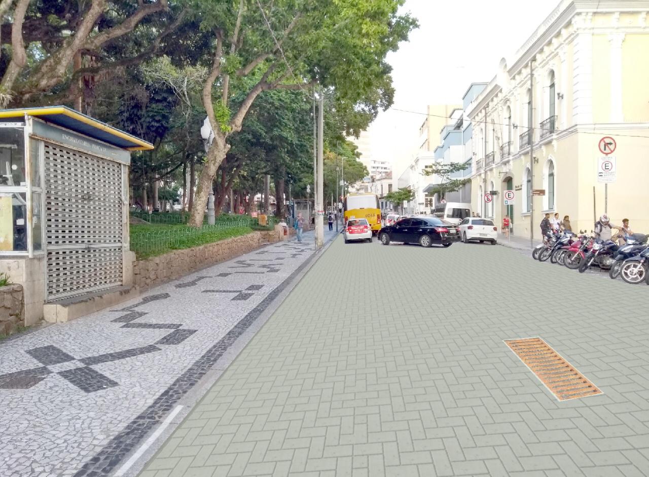 Ruas do entorno da Praça XV terão pavimentos trocados | Reprodução PMF