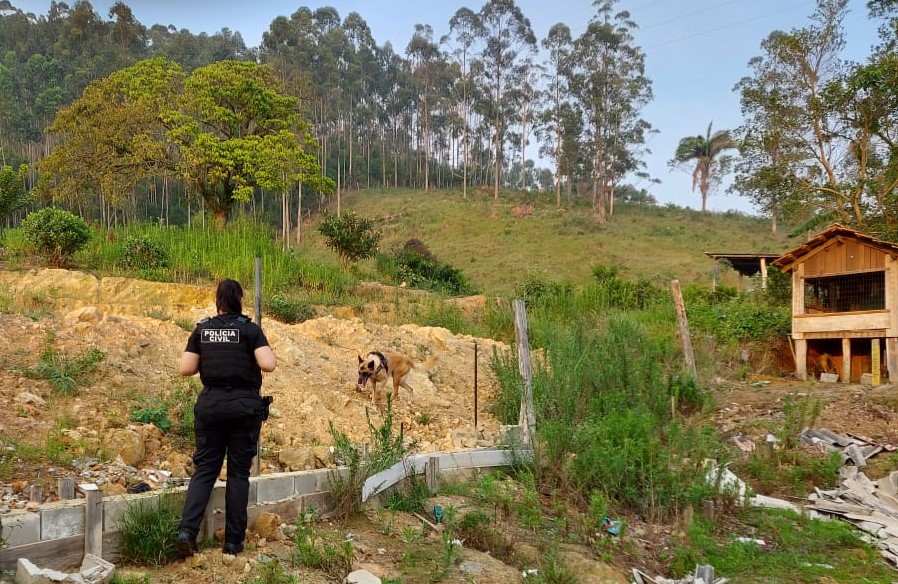 A diligência contou com apoio do canil da Diretoria de Polícia da Grande Florianópolis | Foto Polícia Civil