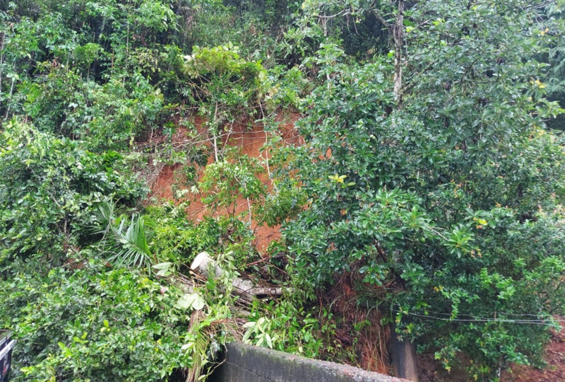 Ponto de deslizamento em Jaraguá do Sul | Foto: Fábio Junkes/OCP News