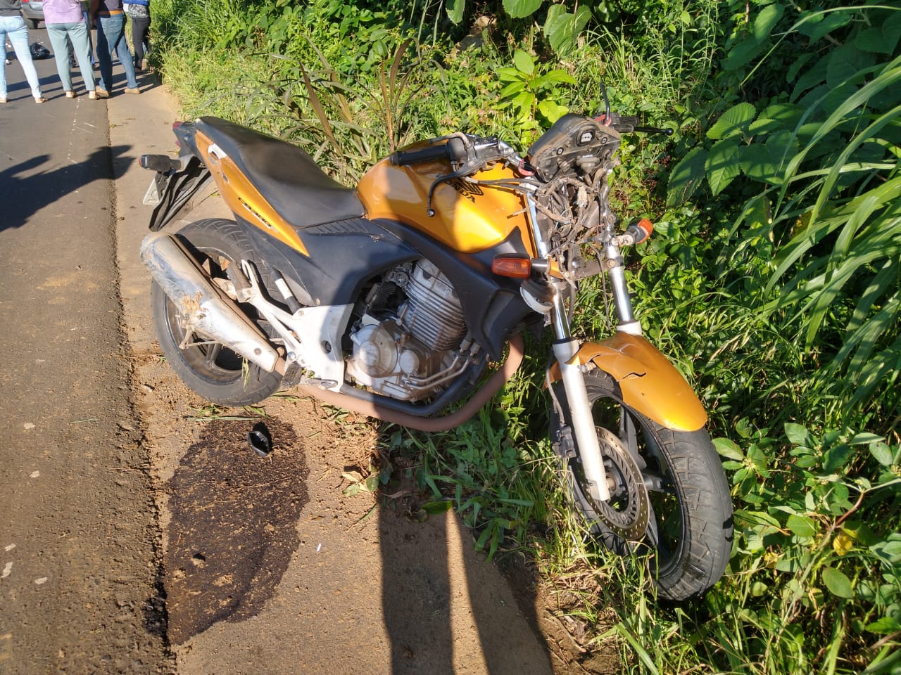Motocicleta era conduzida por um homem | Foto: PMRv/Divulgação