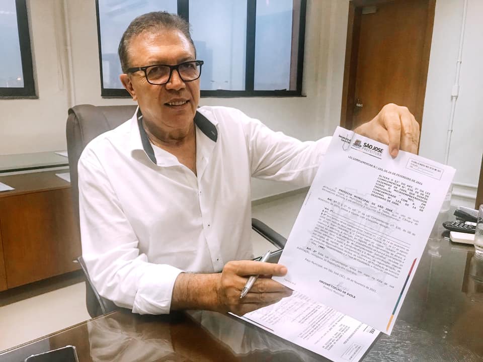 O projeto foi sancionado pelo prefeito Orvino Coelho de Ávila | Foto Divulgação/PMSJ