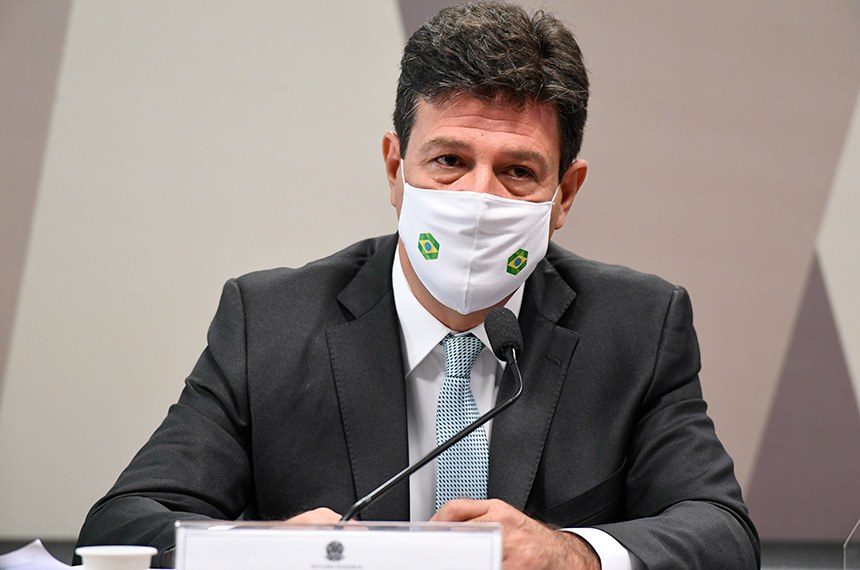 Depoimento do ex-ministro da Saúde, Luiz Henrique Mandetta, durou 8 horas. Foto: Jefferson Rudy/Agência Senado