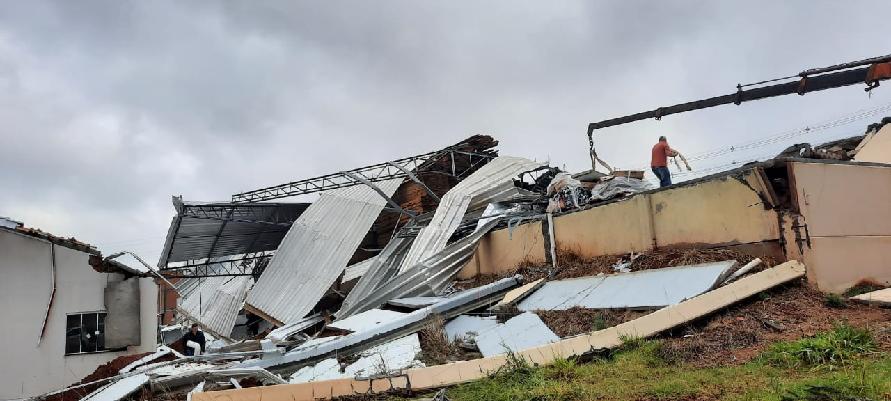 Passagem do tornado causou estragos em Campos Novos | Foto: Divulgação