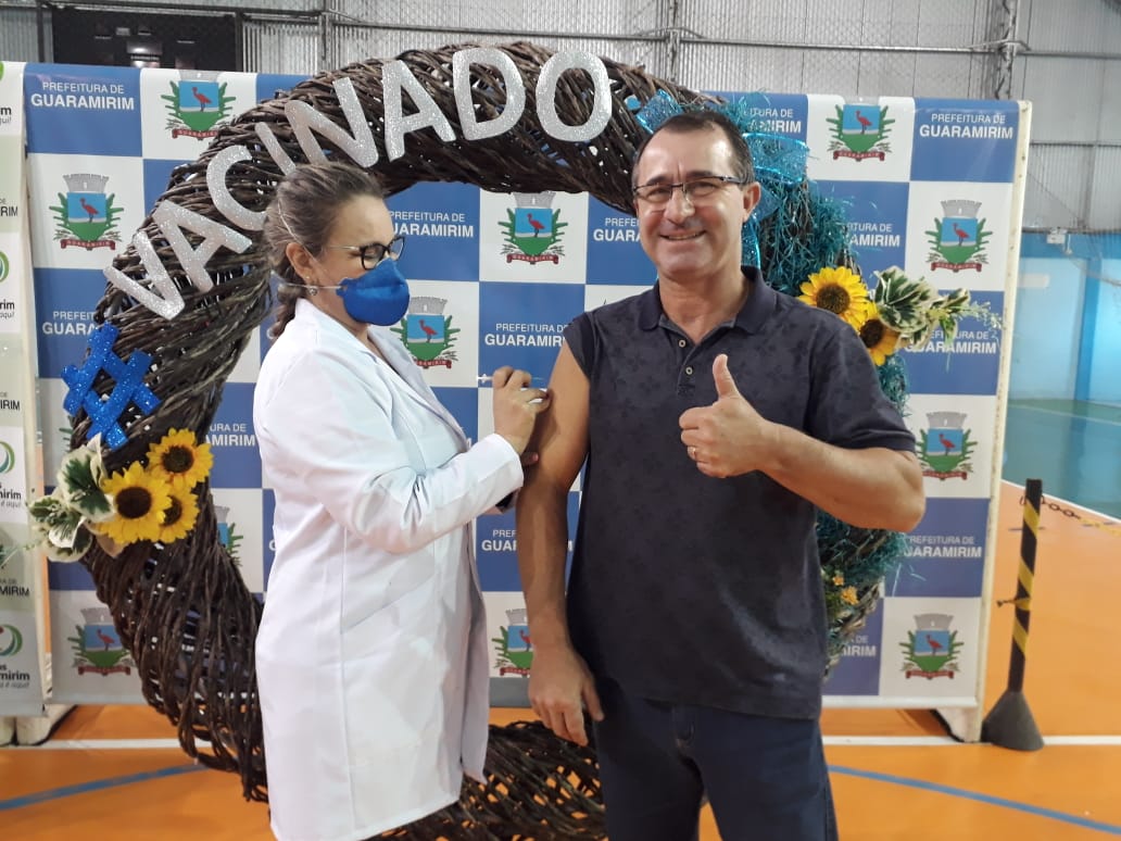 Luís Antônio Chiodini foi vacinado nesta sexta-feira (25) | Foto: Divulgação 