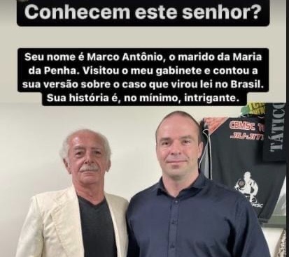 Deputado de SC volta a causar polêmica ao postar foto com agressor de Maria da Penha