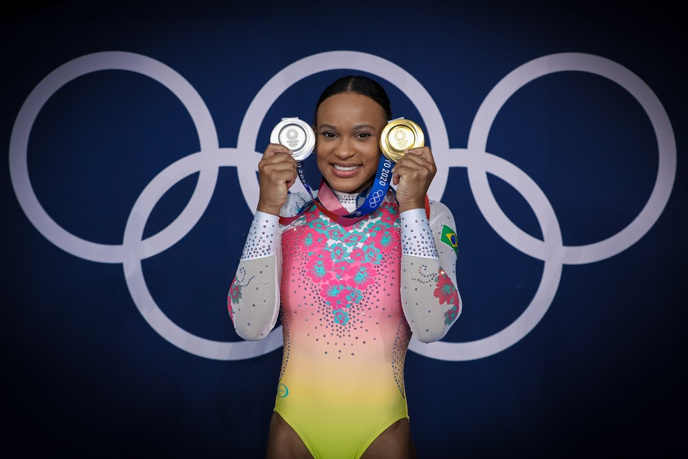 Com duas medalhas, ginasta Rebeca Andrade receberá o maior valor entre os atletas brasileiros | Foto: Ricardo Bufolin/Panamerica Press/CBG