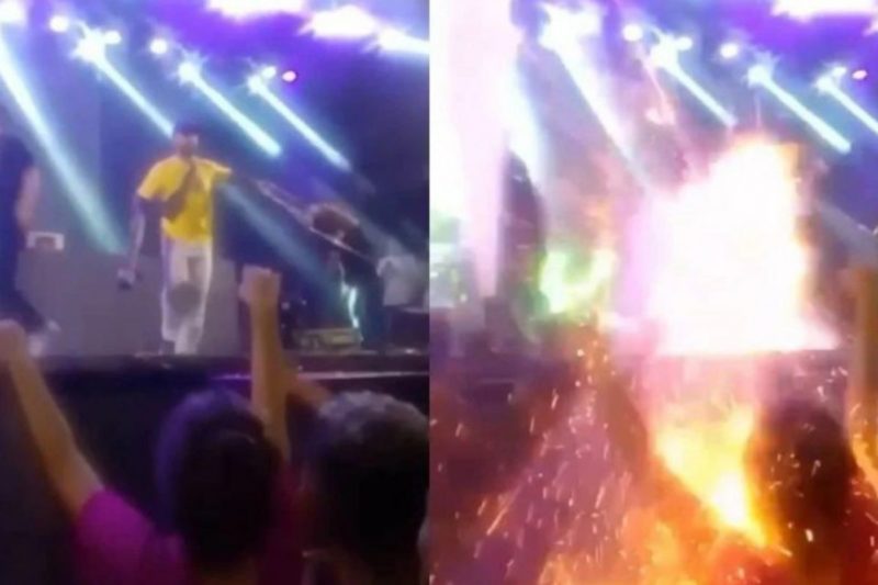 VÍDEO: Fã pode perder a visão após ser atingida por fogos de artifício em show de cantor