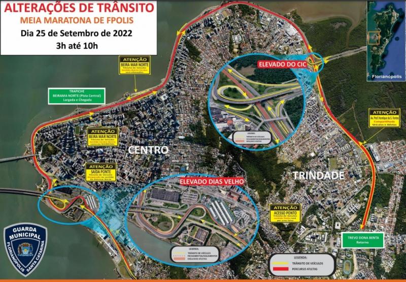 Corrida esportiva provoca alterações no trânsito de Florianópolis neste fim de semana