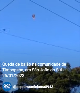 VÍDEO: Balão de passeio cai e deixa três feridos em São João do Sul