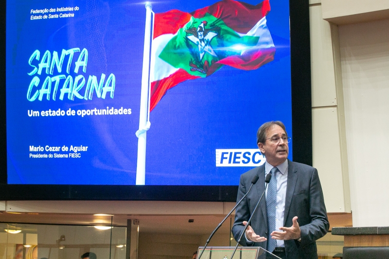 Presidente da Fiesc, Mario Cezar de Aguiar
FOTO: Rodolfo Espínola/Agência AL