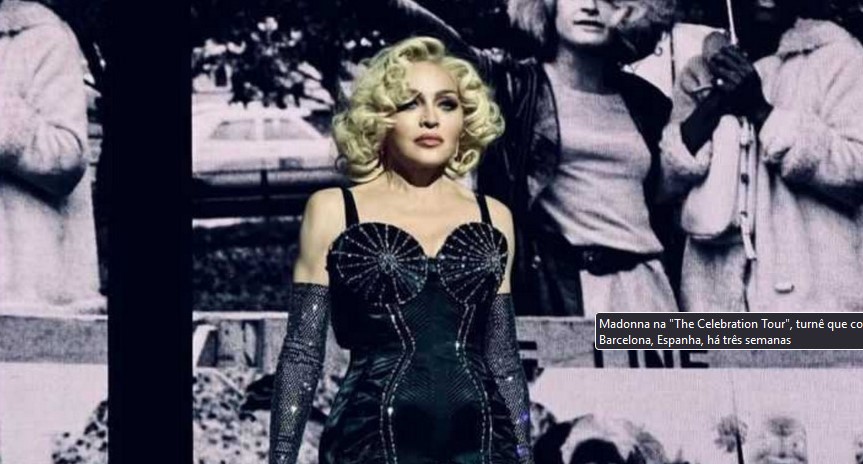 Madonna na "The Celebration Tour", turnê que comemora seus 40 anos de carreira, em Barcelona, Espanha, há três semanas @Madonna/Instagram/Reprodução 